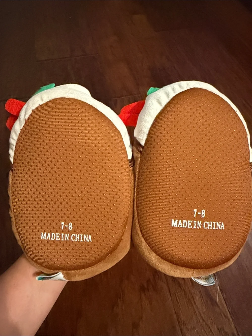 Squishmallows Brown, White & Red Cupcake Plush Kids Slippers